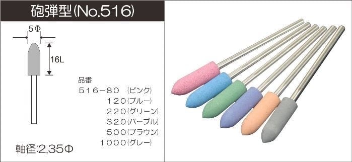 セラミックポイント砲弾型No.516、セラポイント、先端工具、精密研磨